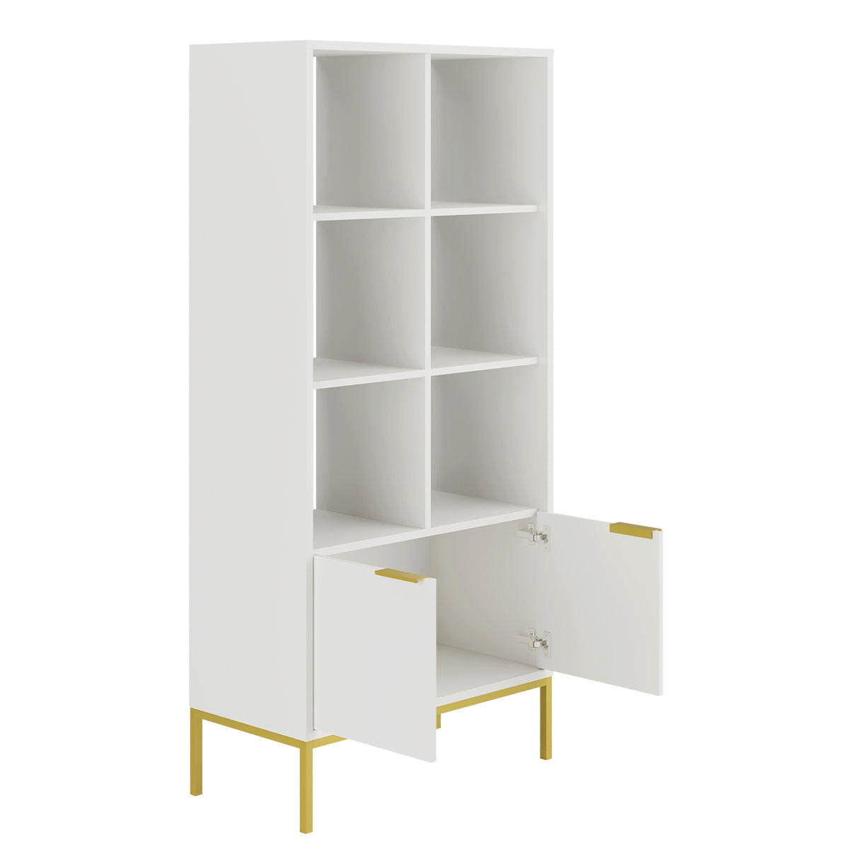 BÜCHERREGAL Seattle Weiß - Goldfarben/Weiß, Holzwerkstoff (80/171.3/40cm) - Petits-meubles