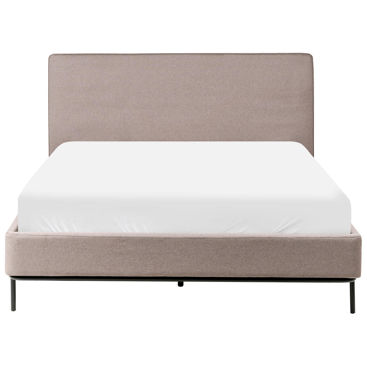 BETT mit Lattenrost 140/200 cm Taupe Corio - Taupe/Schwarz, Textil (140/200cm) - Beliani