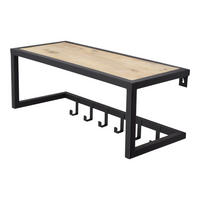 KLEIDERABLAGE Woody Schwarz - Schwarz, Metall (30/22/70cm) - LOFT42