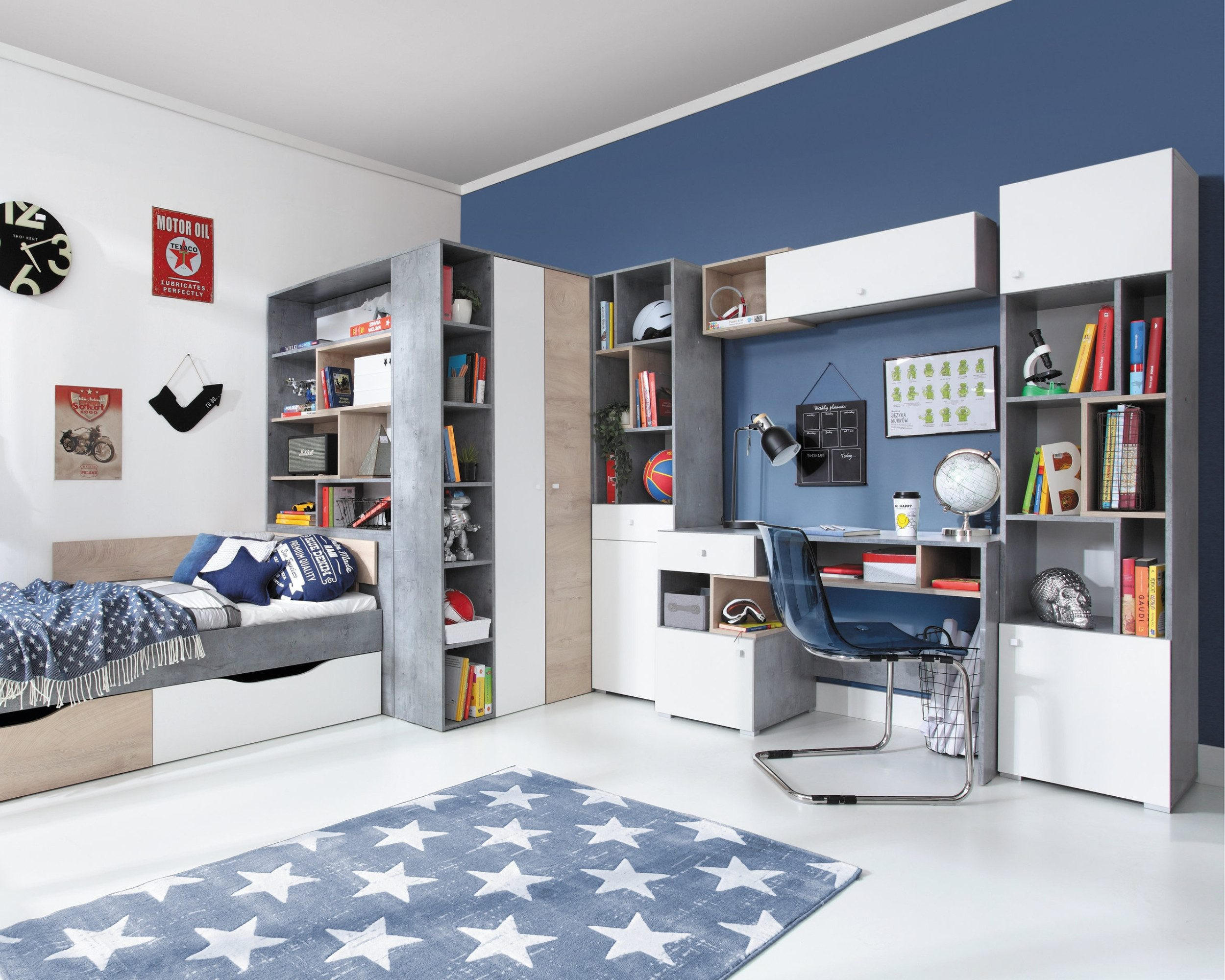 KINDERKOMMODE SIMON 11 85/40/90 Grau/Weiß/Sonoma Eiche - Weiß/Grau, Holzwerkstoff (85/90/40cm) - Deine Möbel 24