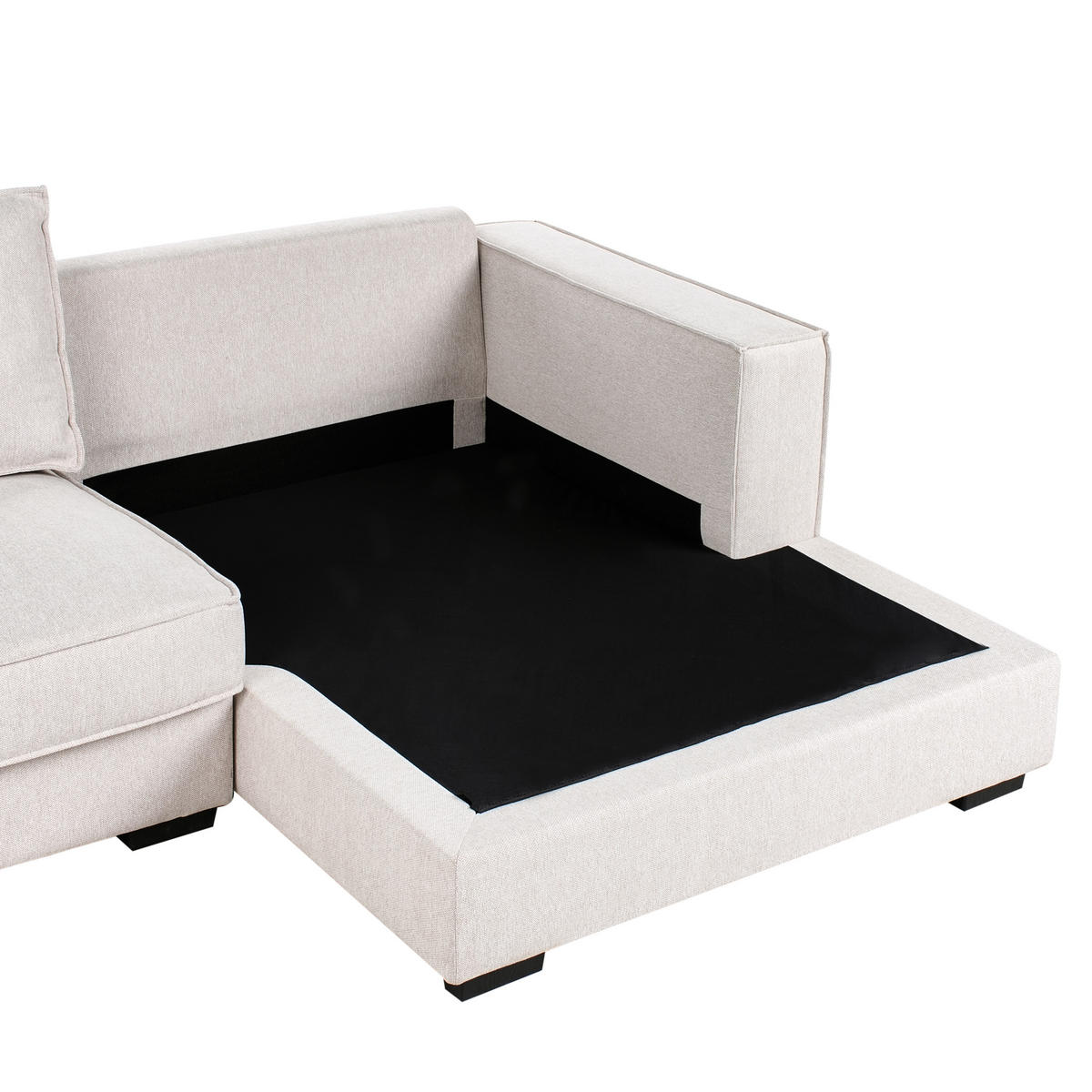 COLȚAR textil bej deschis pe partea stângă Renders - bej, material textil (257/136cm) - Beliani