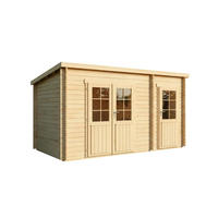 GARTENHAUS Holz Maria mit Anbau - Naturfarben, Holz (450/228/272cm) - Alpholz