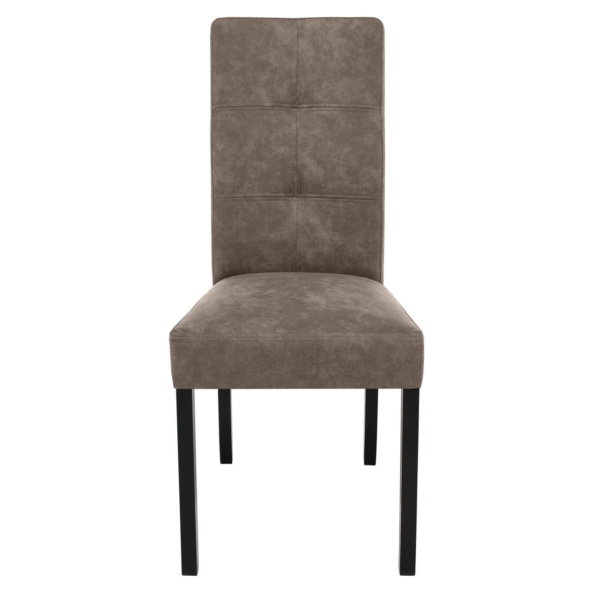 STUHL Solis mit schwarzen Holzbeinen, Polsterstuhl, Braun - Schwarz/Braun, Holz (45/100/42cm) - Beautysofa