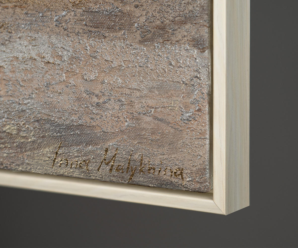 GEMÄLDE Meeresleuchten Schattenfugenrahmen Beige 140x100 cm - Beige, Holz (140/100cm) - YS-art gallery