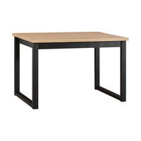 ESSTISCH Ikon 3 S - Schwarz/Sonoma Eiche, Holz/Metall (80/120/79cm) - Leaf Design