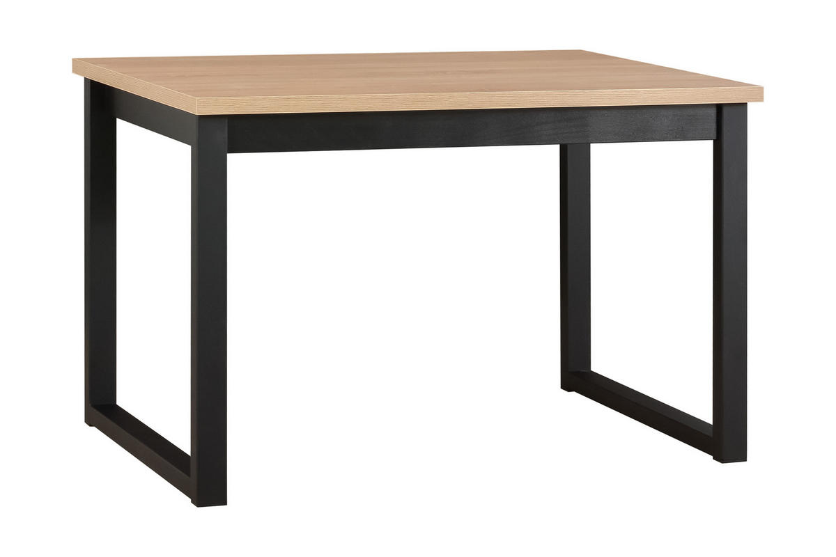 ESSTISCH Ikon 3 S - Schwarz/Sonoma Eiche, Holz/Metall (80/120/79cm) - Leaf Design