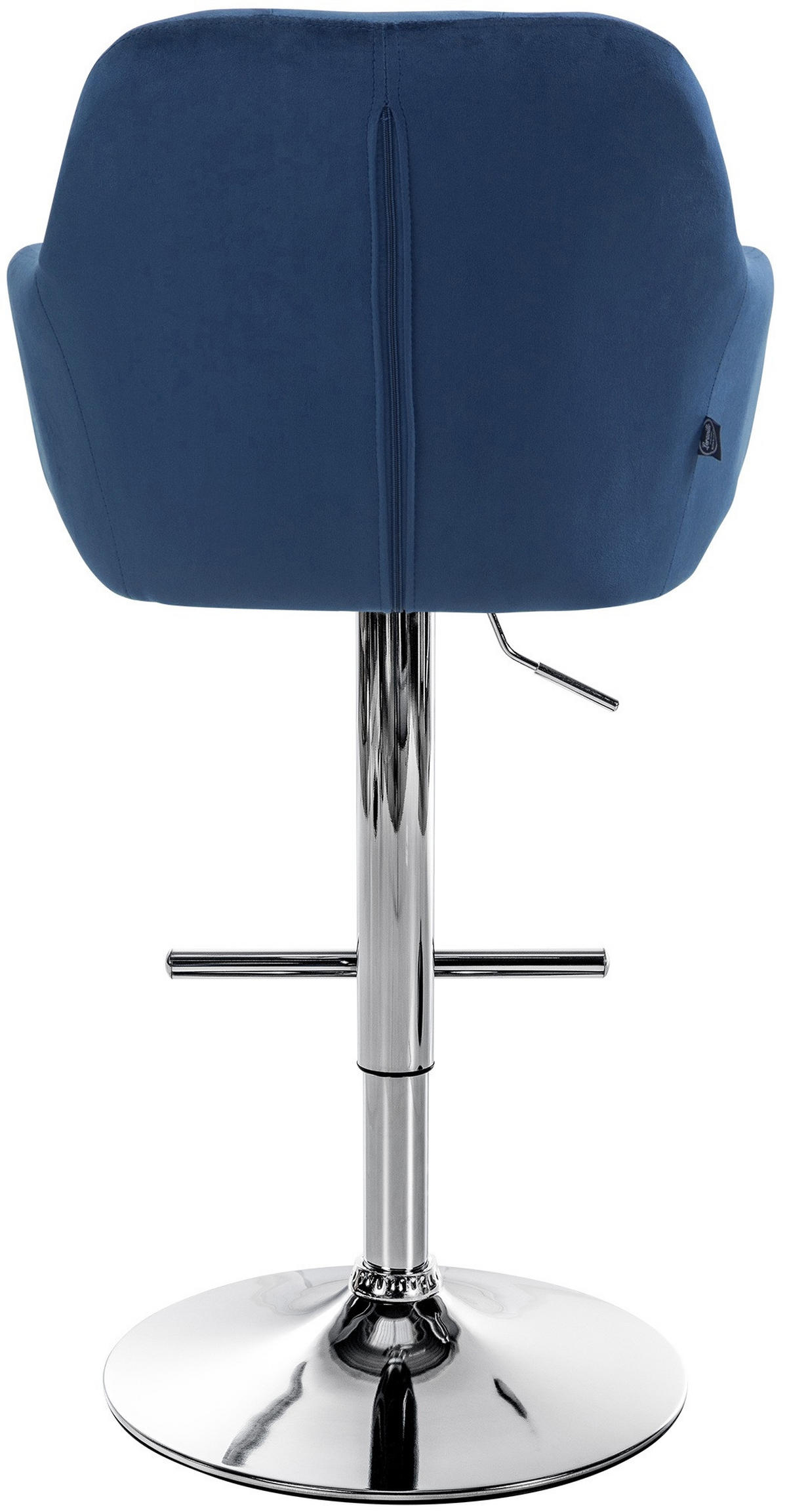 BARHOCKER Samt blau - Chromfarben/Blau, Textil (57/97/59cm) - CLP