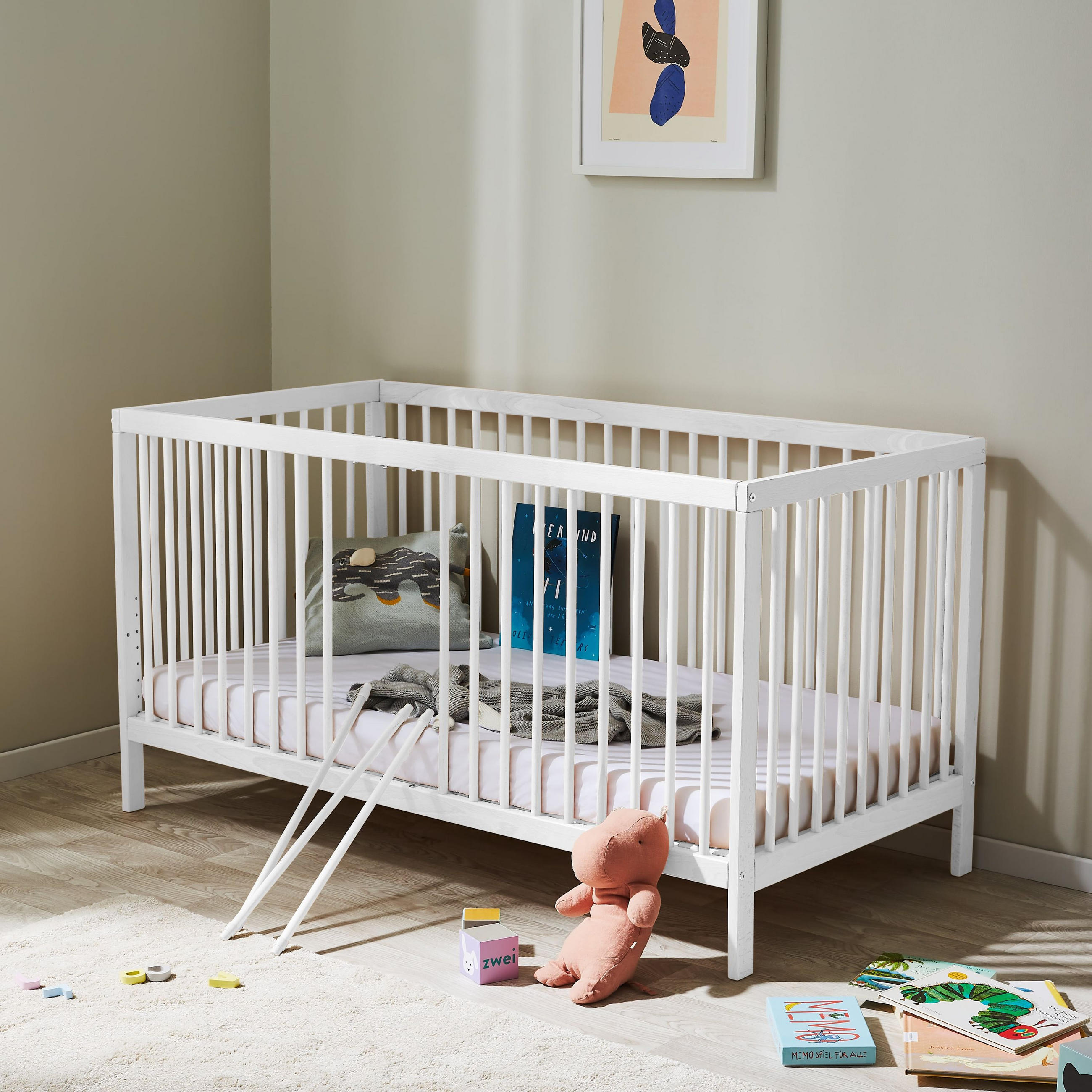 BABYBETT 70x140 cm in weiss - Weiß, Holz (70/140cm) - Kids Collective