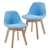 KINDERSTUHL Elvdal - Blau/Naturfarben, Holz/Kunststoff (38/56/33cm) - [en.casa]