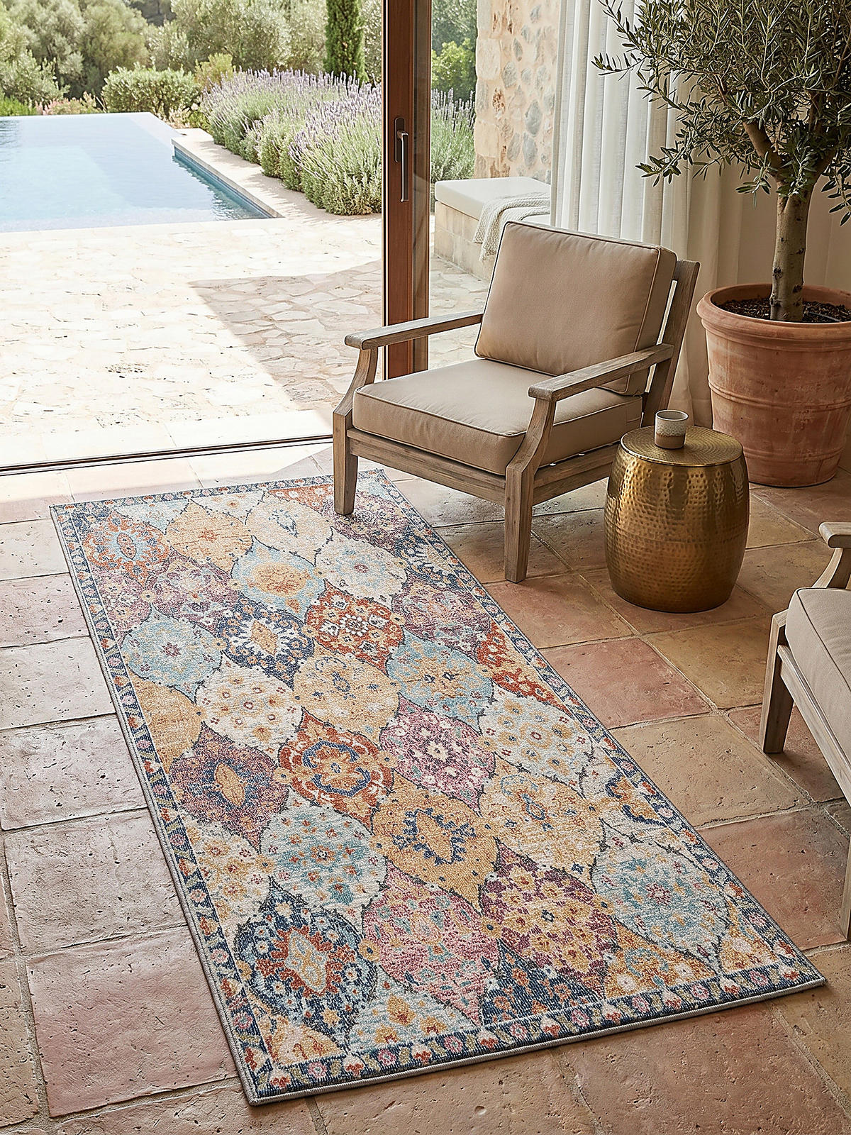TEPPICH Outdoor Orientalisch LIMMAT Polypropylen Mehrfarbig 80 x 300 cm - Multicolor, Textil (80/300cm) - KADIMA DESIGN