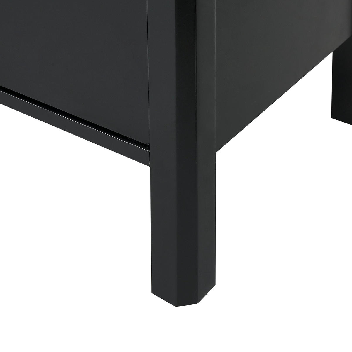 SIDEBOARD mit 3 Türen Schwarz Olate - Schwarz, Holzwerkstoff (120/75/39cm) - Beliani