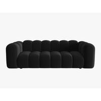 SOFA Lupine aus Samt schwarz 3 Sitzplätze - Schwarz, Textil (95/70/230cm) - Micadoni