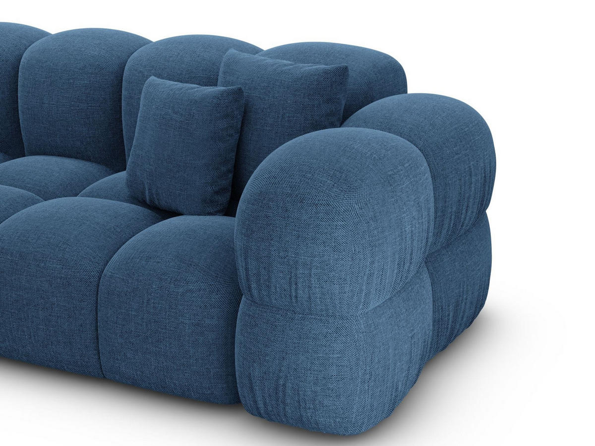 COUCH Monteverde L-Form Dunkelblau Strukturstoff - Dunkelblau, Textil (253/253cm)