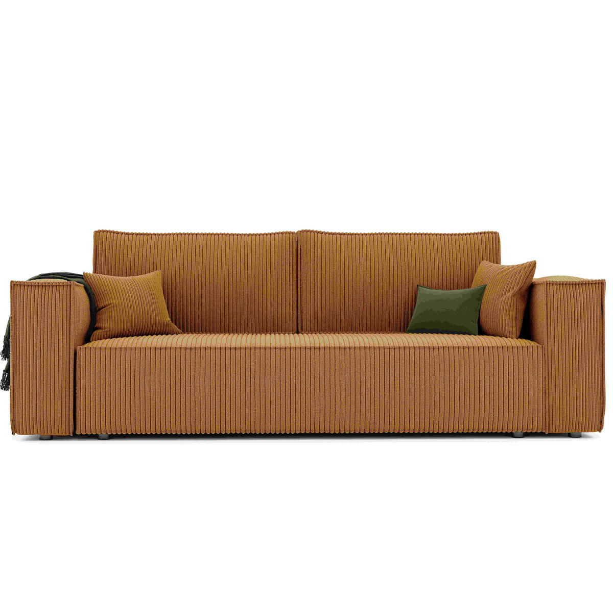 SOFA mit Schlaffunktion und Bettkasten, Senfgelb - Gelb, Holzwerkstoff/Textil (240/84/105cm) - Idohome
