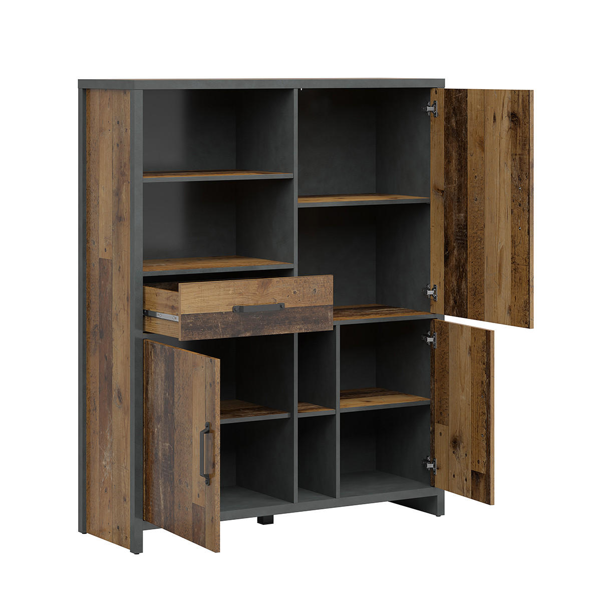 BÜCHERREGAL Paul Holz und Grau - Grau, Holzwerkstoff (120/150/40cm) - Petits-meubles