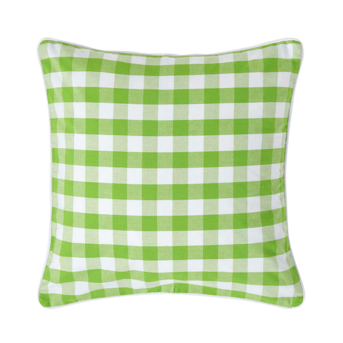 KISSENHÜLLE Karo-Muster 45/45 cm, 100% Baumwolle - Grün, Textil (45/45cm) - Homescapes