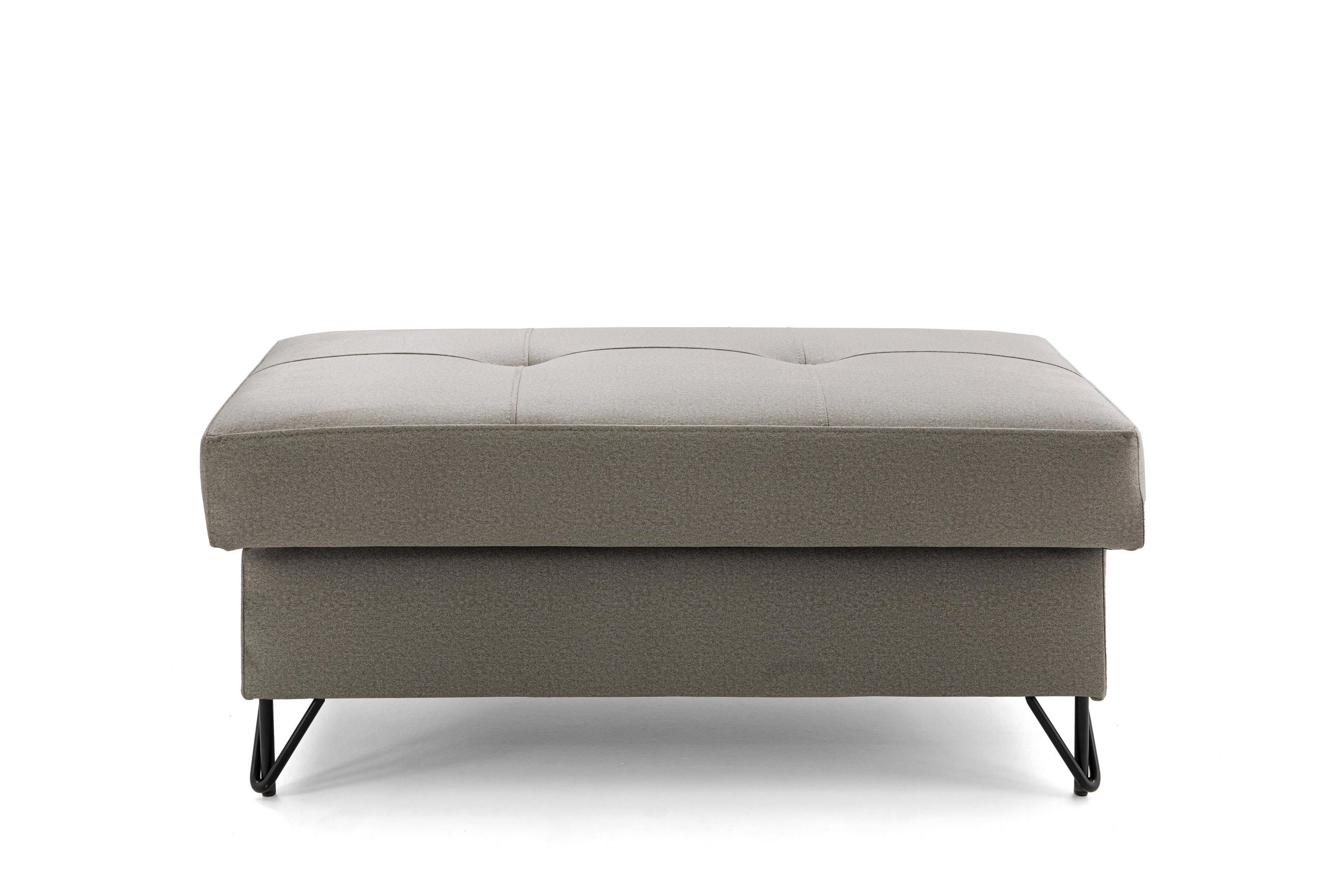 POUF JUNIOR 105x55 cm Velours Beige - Beige/Schwarz, Holz/Textil (105/43/55cm) - Muffo
