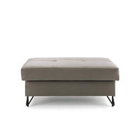 POUF JUNIOR 105x55 cm Velours Beige - Beige/Schwarz, Holz/Textil (105/43/55cm) - Muffo