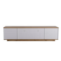TV-LOWBOARD 180/38/46 cm mit 5 Türen und 2 offenen Fächern - Weiß, Holzwerkstoff (180/46/38cm) - BEAOK