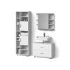 BADMÖBEL-SET Eisak Weiß 3 Teile, mit Hochschrank - Weiß, Holzwerkstoff (80/60/33cm) - Livinity®