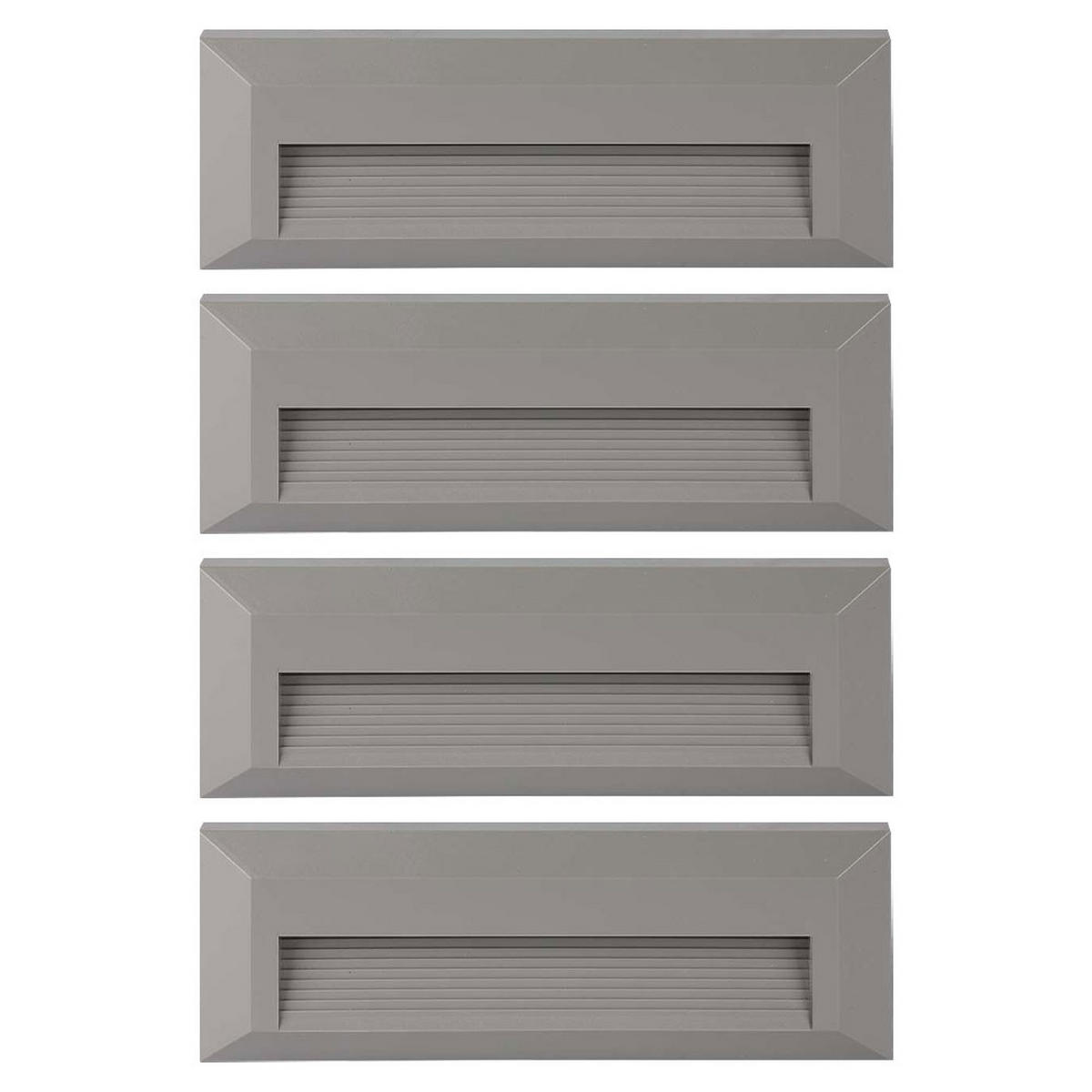 LED AUSSENLEUCHTE Grau Metall 4er Set - Grau, Kunststoff (2.8/23/8cm)