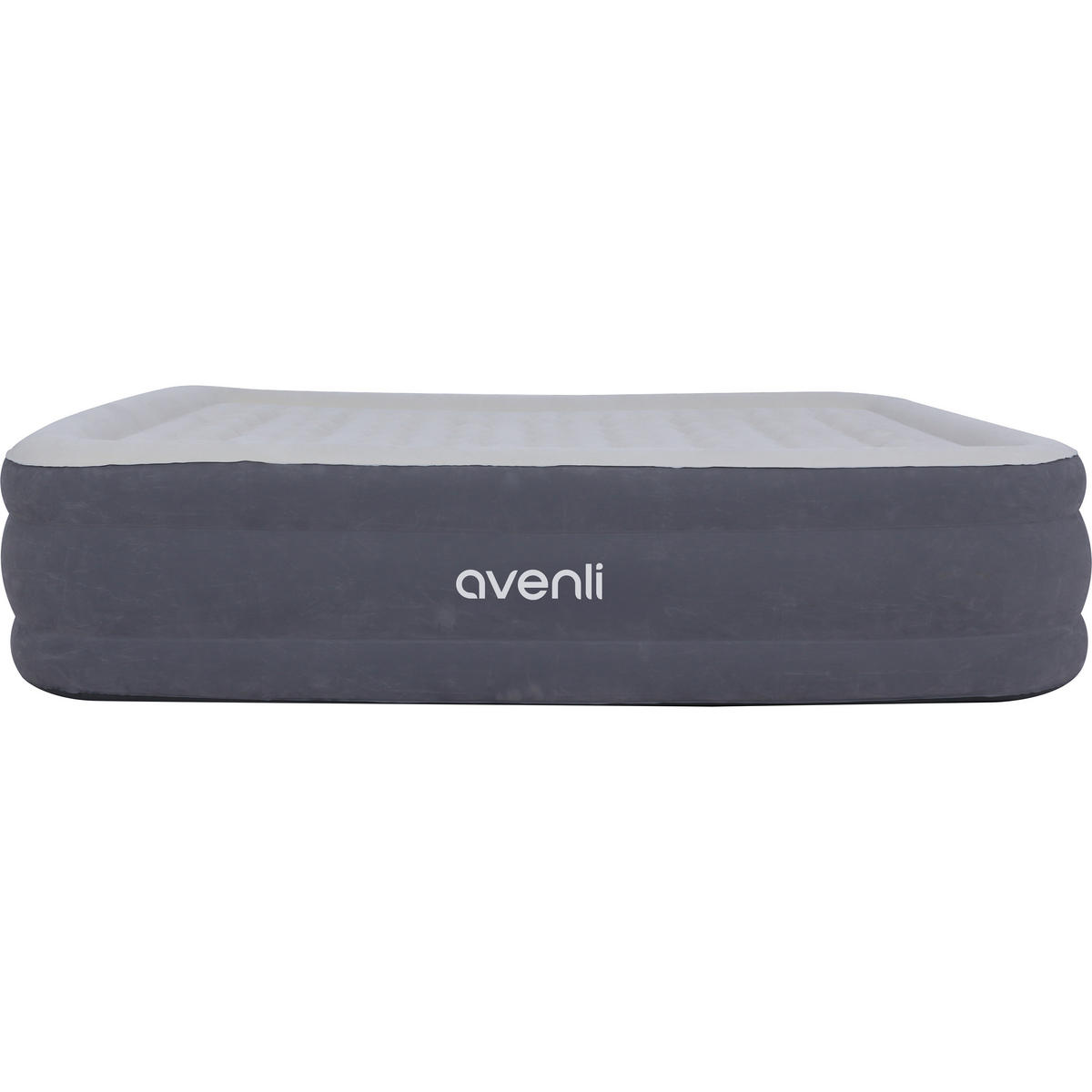 LUFTBETT Luftmatratze selbstaufblasend 203 x 152 x 46 cm mit integrierter Pumpe - Grau, Kunststoff (152/203cm) - Avenli