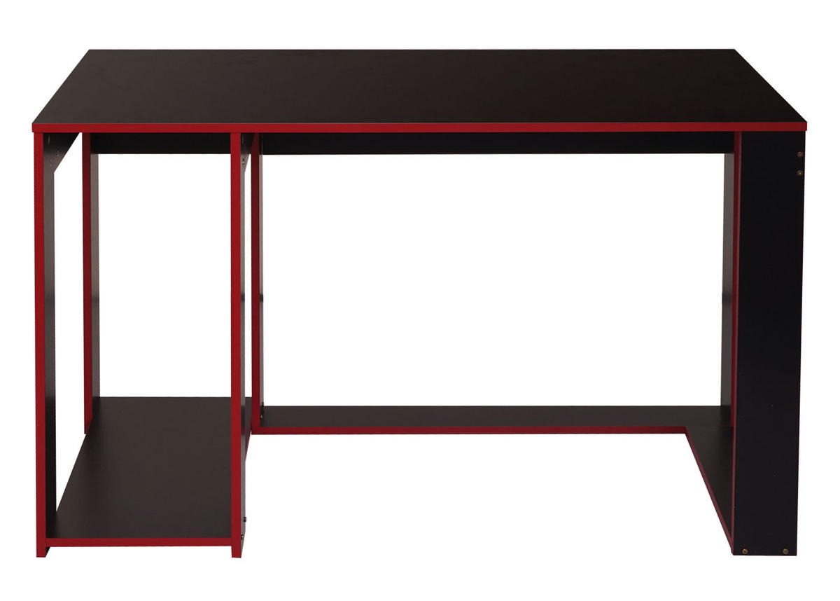 SCHREIBTISCH rechteck Schwarz, Rot - Rot/Schwarz, Holzwerkstoff (60/120/76cm) - MCW