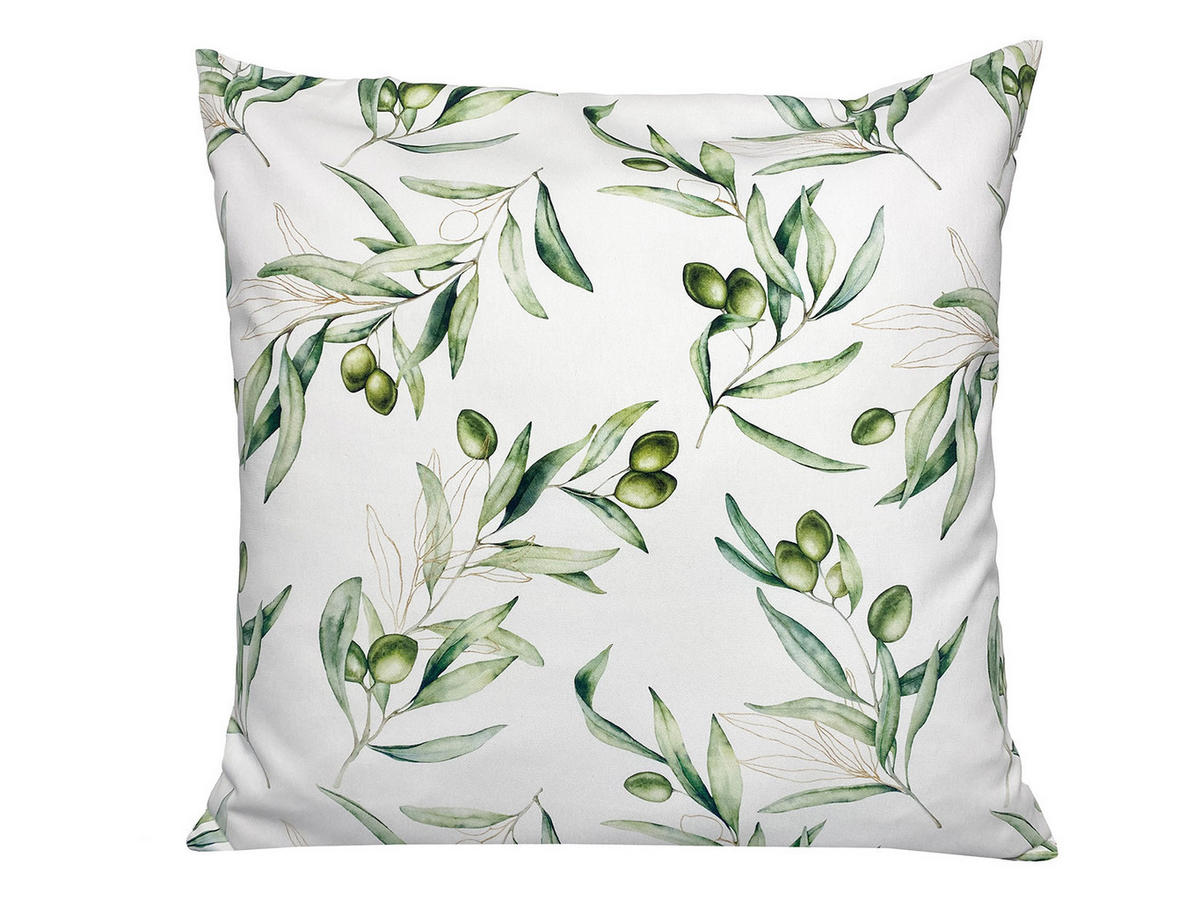 KISSENHÜLLE Italy Collection Oliven 60/60 cm - Ecru/Multicolor, Textil (60/60cm) - beties Heimtextil