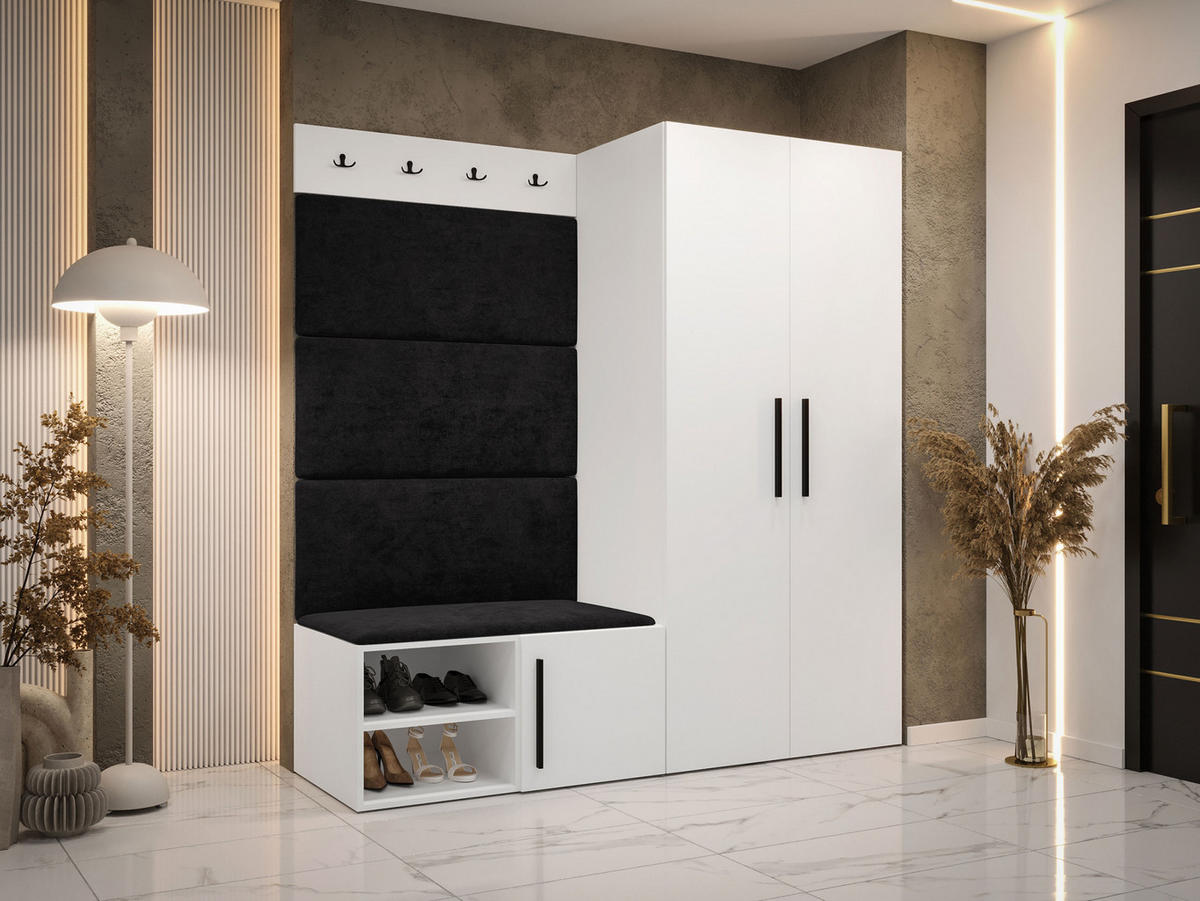 GARDEROBEN-SET Medi I - Anthrazit/Schwarz, Holzwerkstoff/Kunststoff (80/191/50cm) - MIRJAN24