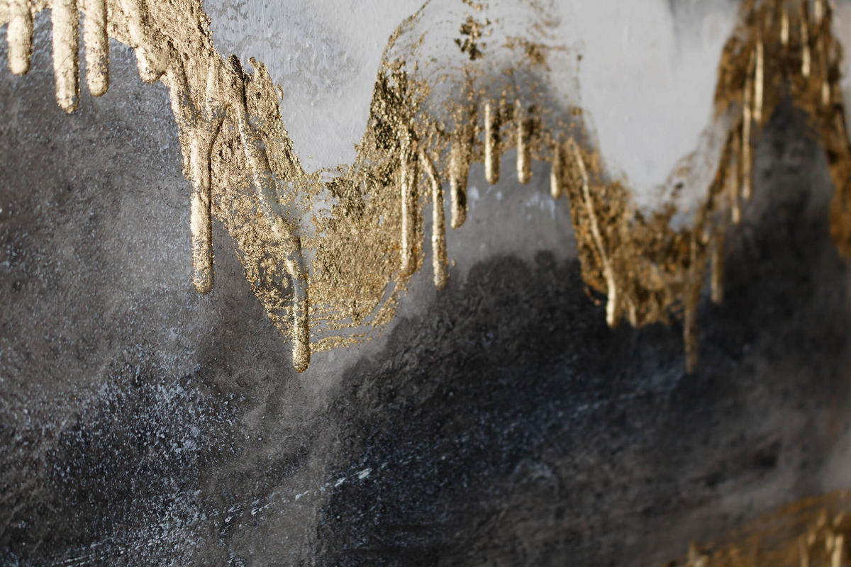 ACRYLBILD HANDGEMALT 60/90 cm - Schwarz/Grau, Holz/Textil (60/90cm) - KUNSTLOFT