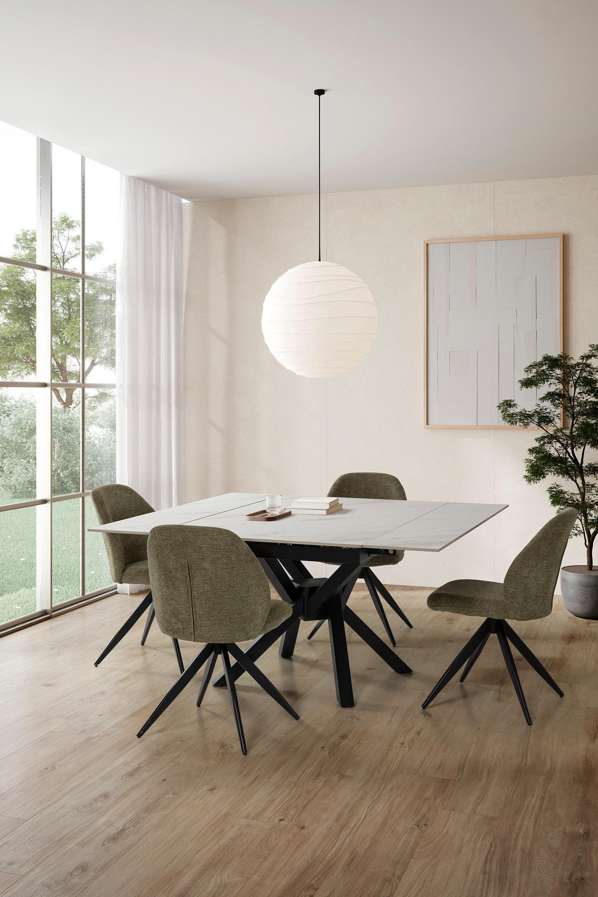 ESSTISCH Arlene Schwarz 150/90/76 cm - Schwarz, Stein (150/90/76cm) - Drawer