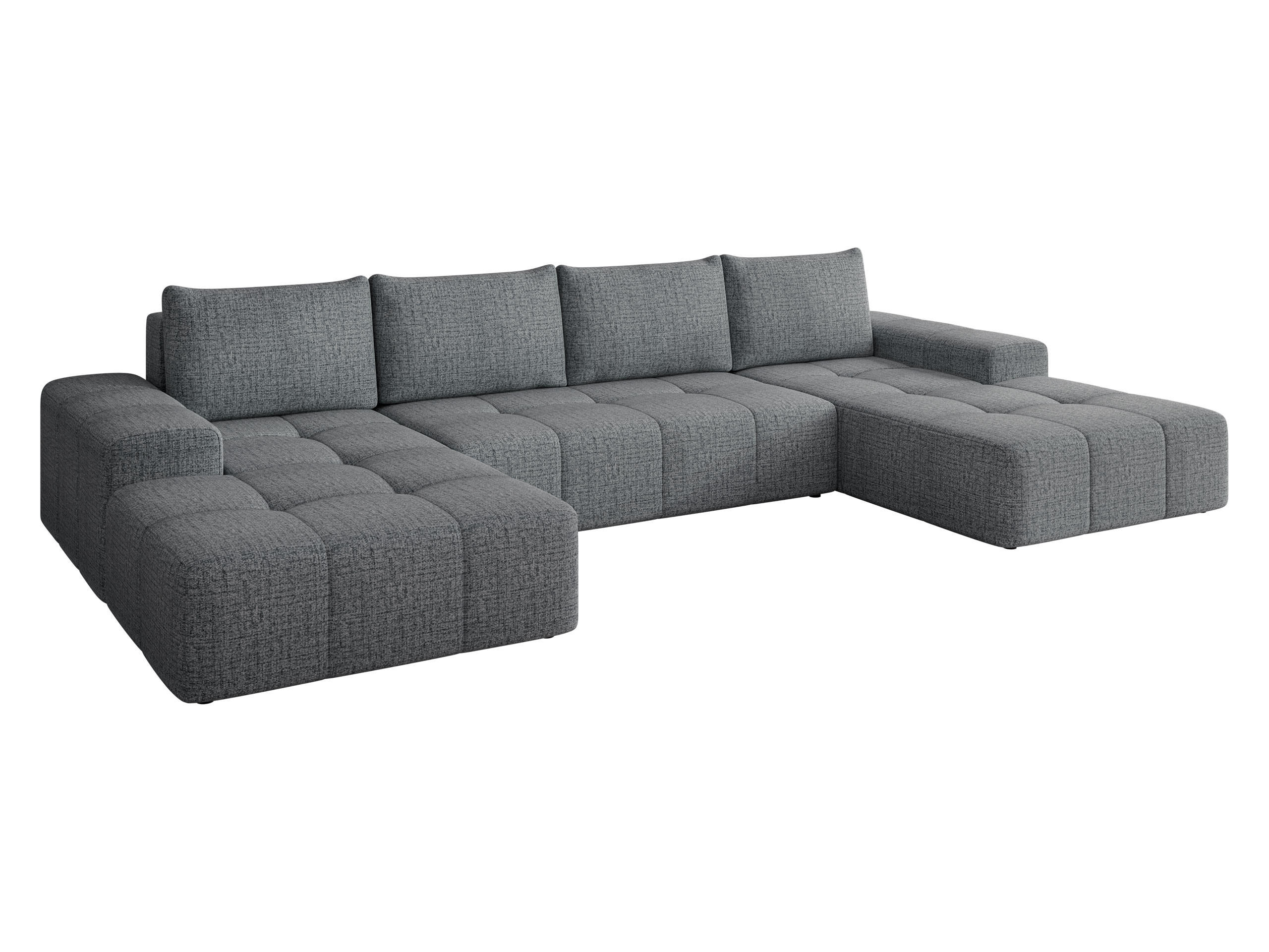 CANAPEA ÎN FORMĂ DE U Tonseo U - negru/gri, material plastic/material textil (344/78/173cm) - MIRJAN24