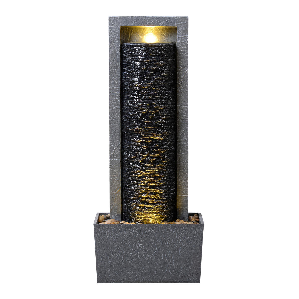 GARTENBRUNNEN Säule grau - Grau, Kunststoff (34/22/82cm) - Teamson Home