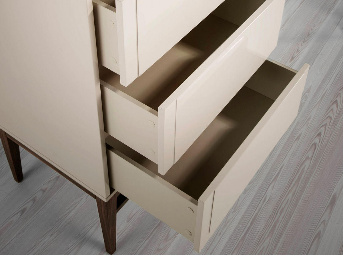 CHIFFONIER in Beige und Walnussholz 60/45/120 cm - Hellbraun/Beige, Holz/Holzwerkstoff (60/120/45cm) - ANGEL CERDA
