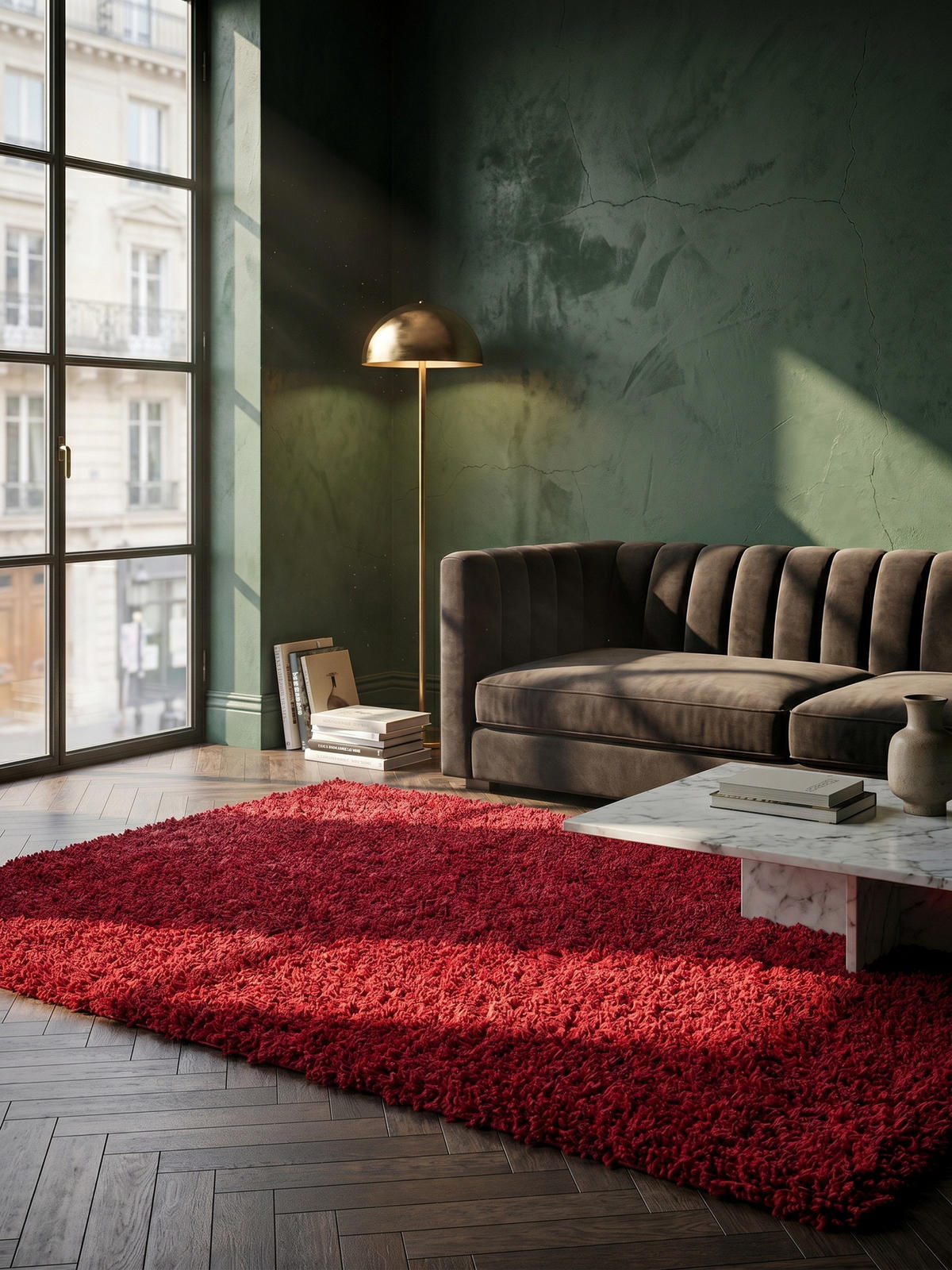 HOCHFLORTEPPICH RHEIN, einfarbig, aus Polypropylen, Rot, 80 x 150 cm - Rot, Textil (80/150cm) - KADIMA DESIGN
