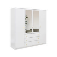 DREHTÜRENSCHRANK SEATTLE 196/200/58 cm in Weiß - Weiß, Holzwerkstoff (196/200/58cm) - Deine Möbel 24