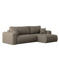 ECKSOFA Mit Schlaffunktion Und Bettkasten L-förmiges Sofa Capri Stoff Verita Rechts Dunkelbeige - Braun, Holz (272/145cm) - Kaiser Möbel