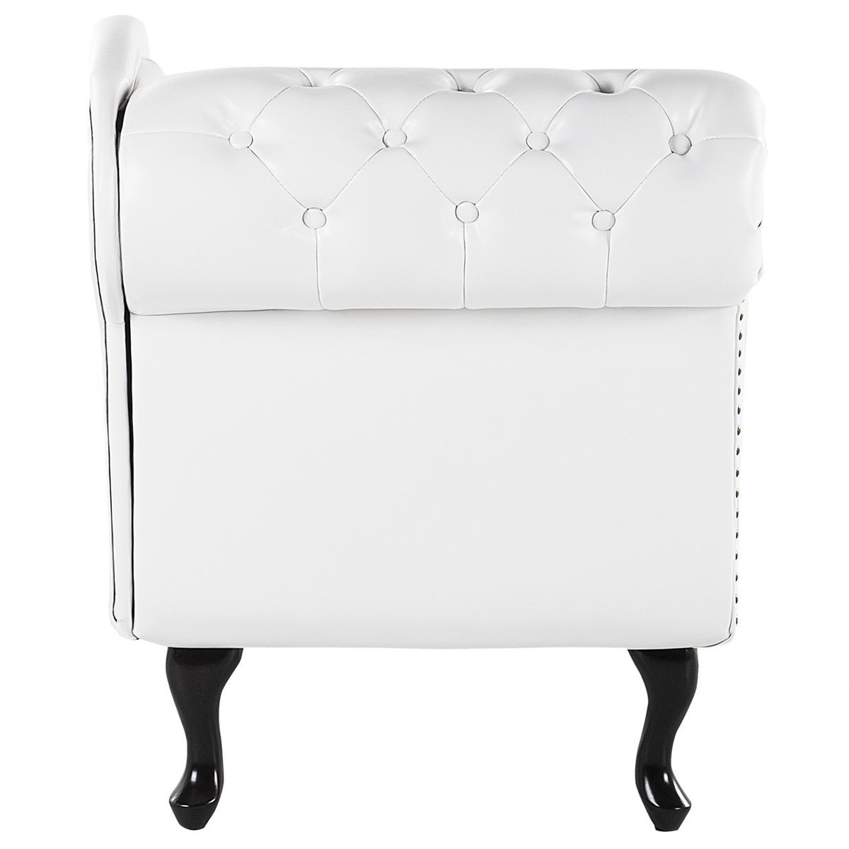 CHAISELONGUE Kunstleder weiß linksseitig Nimes - Schwarz/Weiß, Kunststoff (170/79/61cm) - Beliani