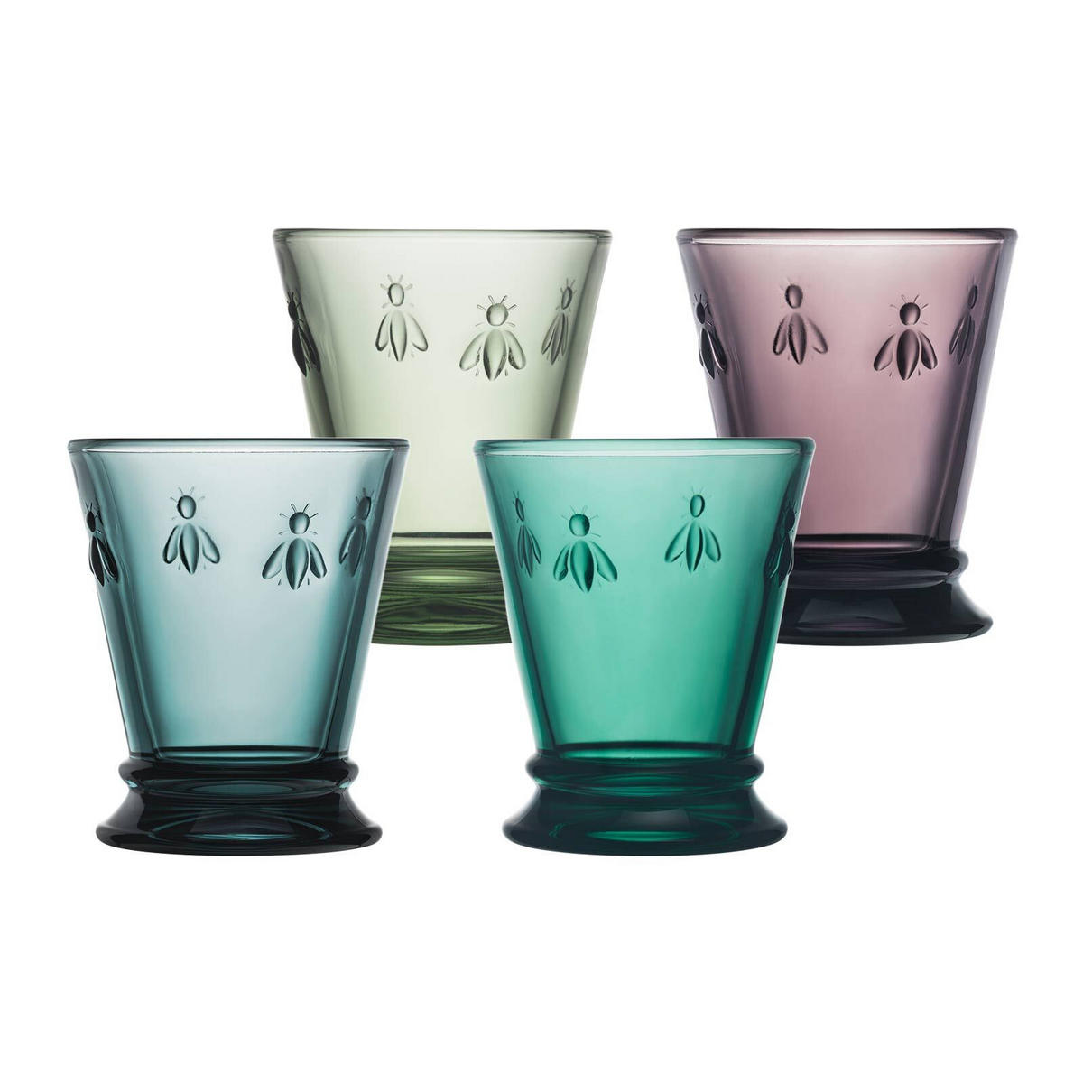 WASSERGLÄSER Biene Abeille bunt 260 ml 4er Set - Multicolor, Glas (0.26L) - La Rochère