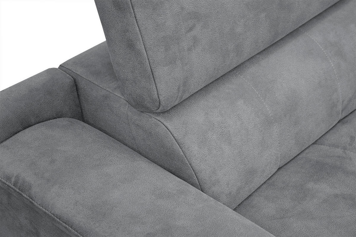 ECKSOFA FIERO 4-Sitzer, grau - Dunkelgrau/Schwarz, Holzwerkstoff/Textil (288/170cm) - Courtois Laville