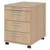 ROLLCONTAINER - 3 Materialschubladen 58/42,8/59 cm in Eichefarben Relinggriff (Kunststoff) - Eichefarben, Holzwerkstoff (42.8/59/58cm) - bümö