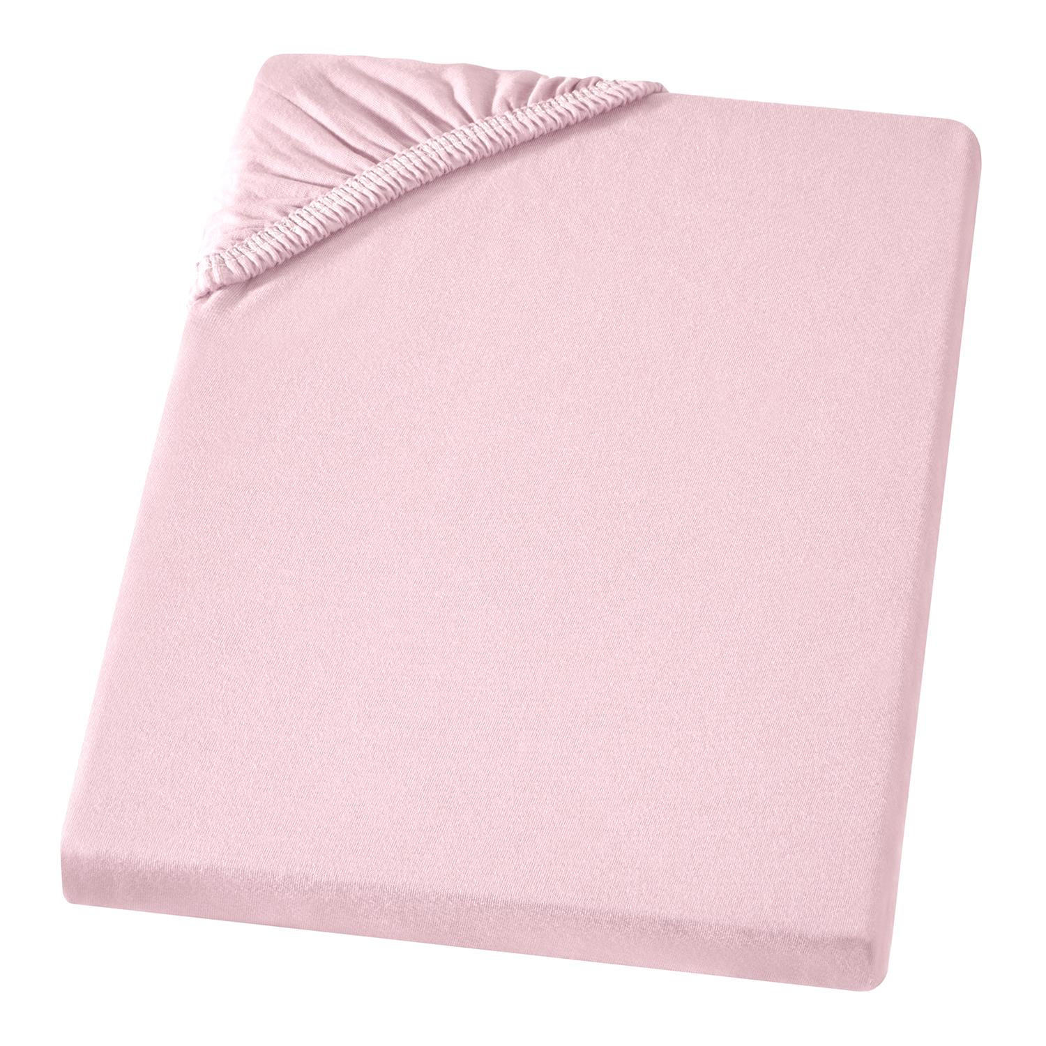 JERSEY-SPANNBETTLAKEN 90x200 - 100x200 Feine Bettlaken aus 100% Baumwolle, Spannbetttuch Laken Uni Rosa - Rosa, Textil (100/200cm) - Carpe Sonno