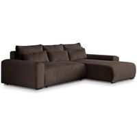 ECKSCHLAFSOFA Benny braun rechts - Schwarz/Braun, Kunststoff/Textil (271/185cm) - Beautysofa