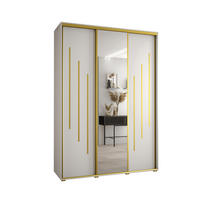 SCHWEBETÜRENSCHRANK 235,2/170/60 3-türig - Goldfarben/Weiß, Holz/Metall (170/235/60cm) - Abiks Möbel