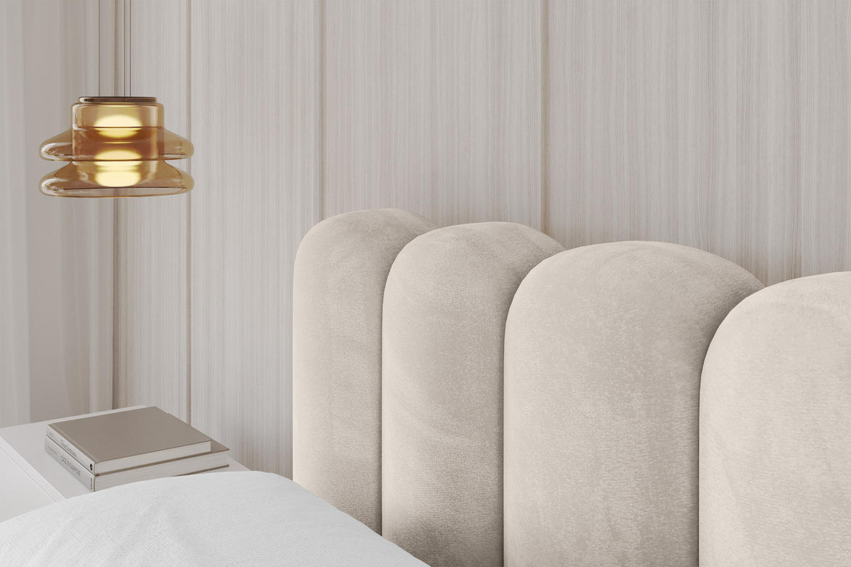 POLSTERBETT mit Bettkasten und Lattenrost, Boxbett ohne Matratze - SENA-v1 160x200 Beige - Beige, Holzwerkstoff/Textil (160/200cm) - ALTDECOR