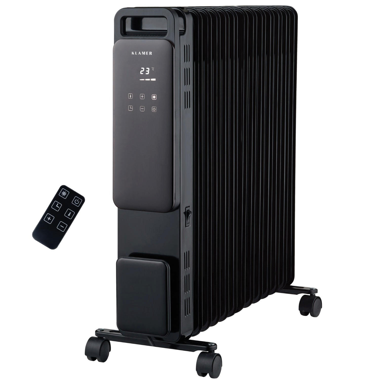 ÖLRADIATOR Schwarz Mobile Elektroheizung - Schwarz, Metall (25/63/52cm) - KLAMER