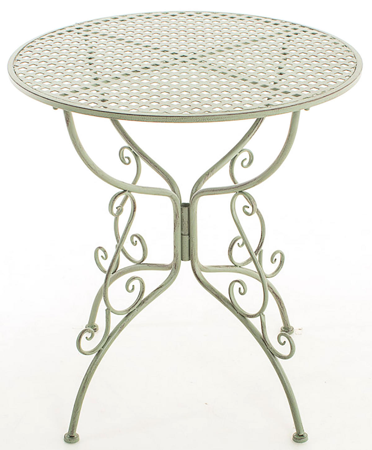 GARTENBEISTELLTISCH rund Ø70 cm Metall antik-grün - Grün, Metall (70/70/74cm) - CLP