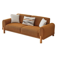 2 Sitzer SOFA Carmina Samt Braun - Creme, Holz/Textil (230/85/95cm) - Villa Möbel
