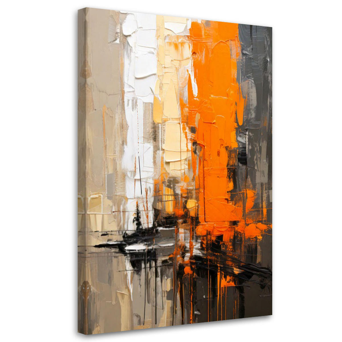 LEINWANDBILD Abstraktion 80x120cm - Orange, Textil (80/120cm) - Feeby