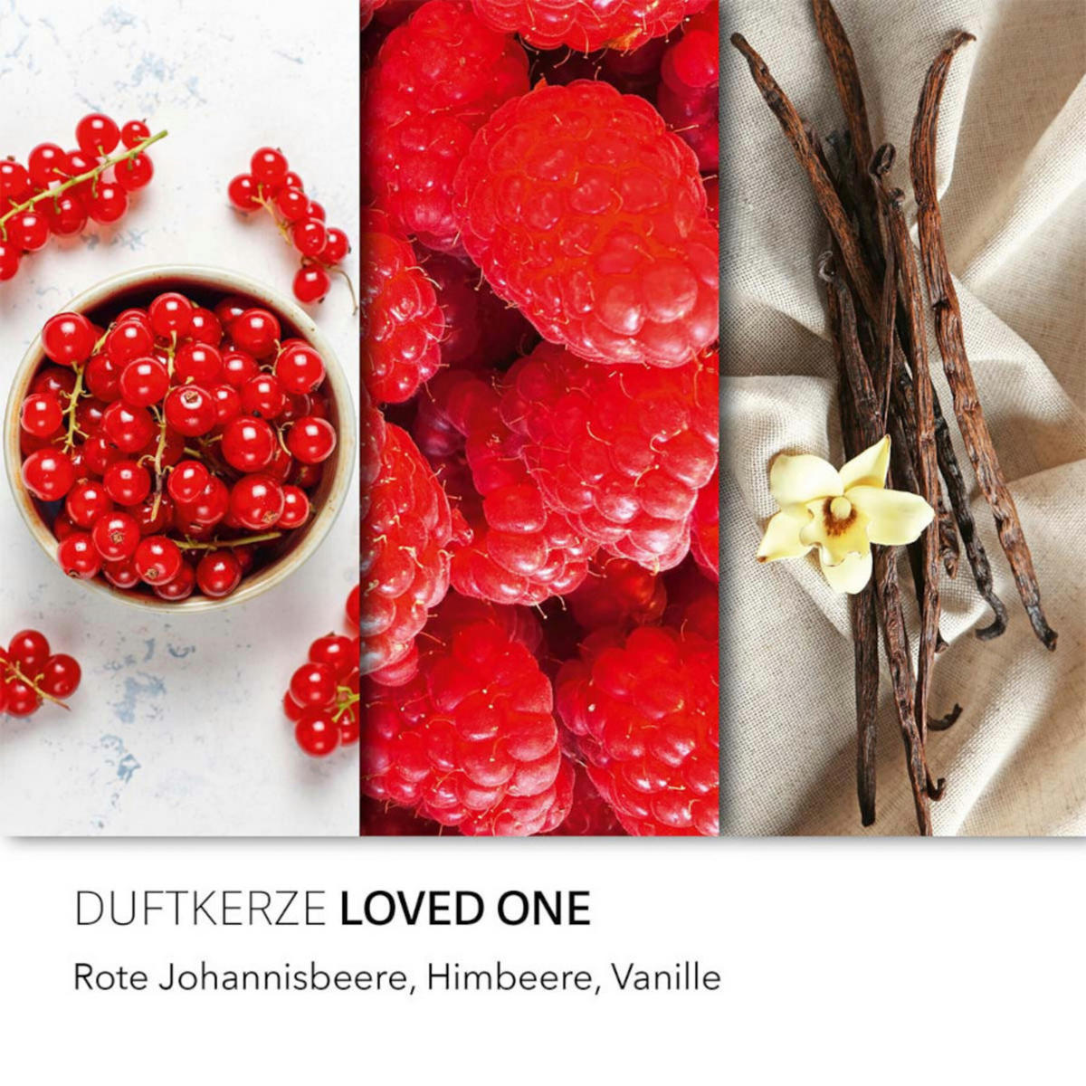 DUFTKERZE Haribo - Rot, Naturmaterialien/Glas (13cm)